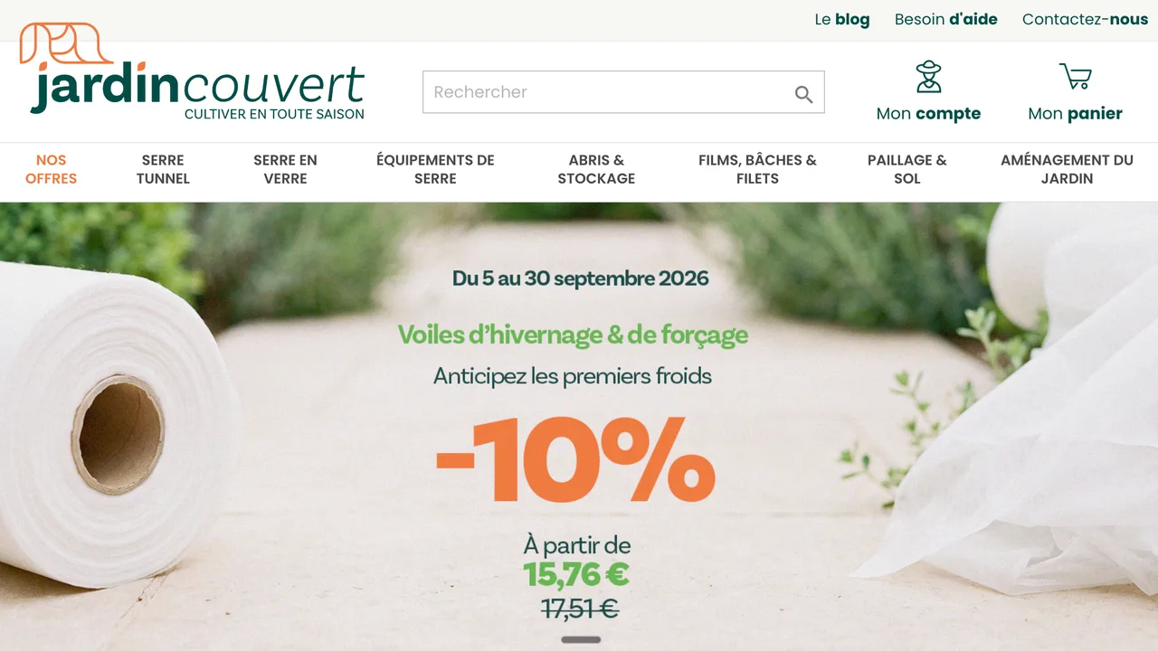 Page d’accueil du site de Jardin Couvert