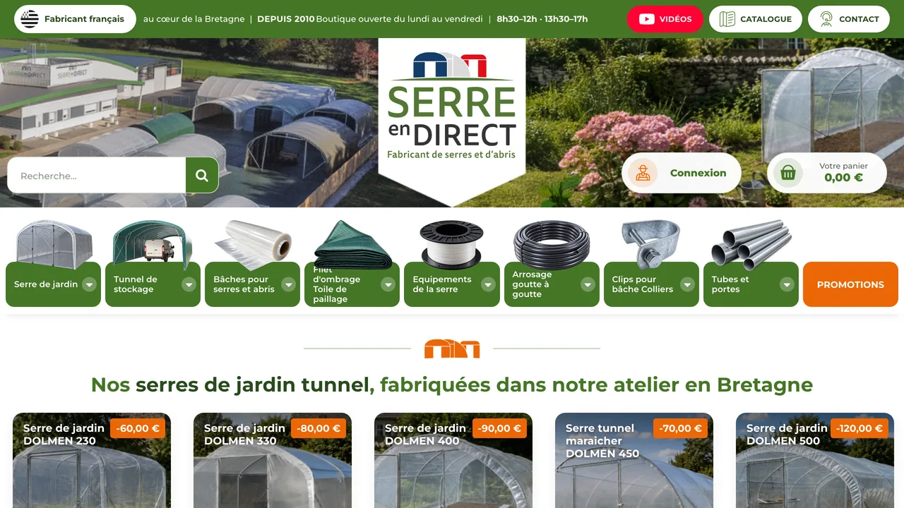 Page d’accueil du site de Serre en Direct